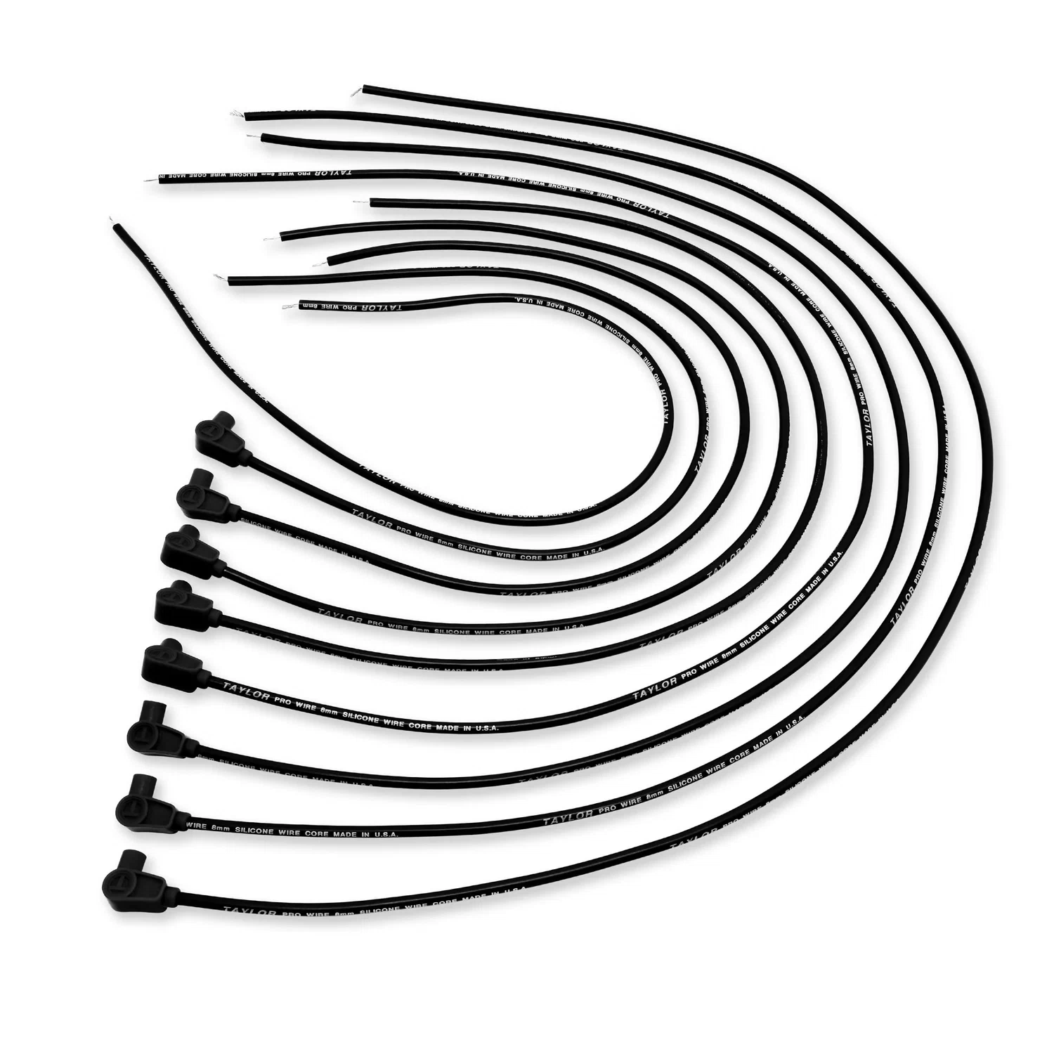 Spark Plug Wire Set Universal 8mm Silicone 90_ 0 ohm_ft Prowire Solid 70050